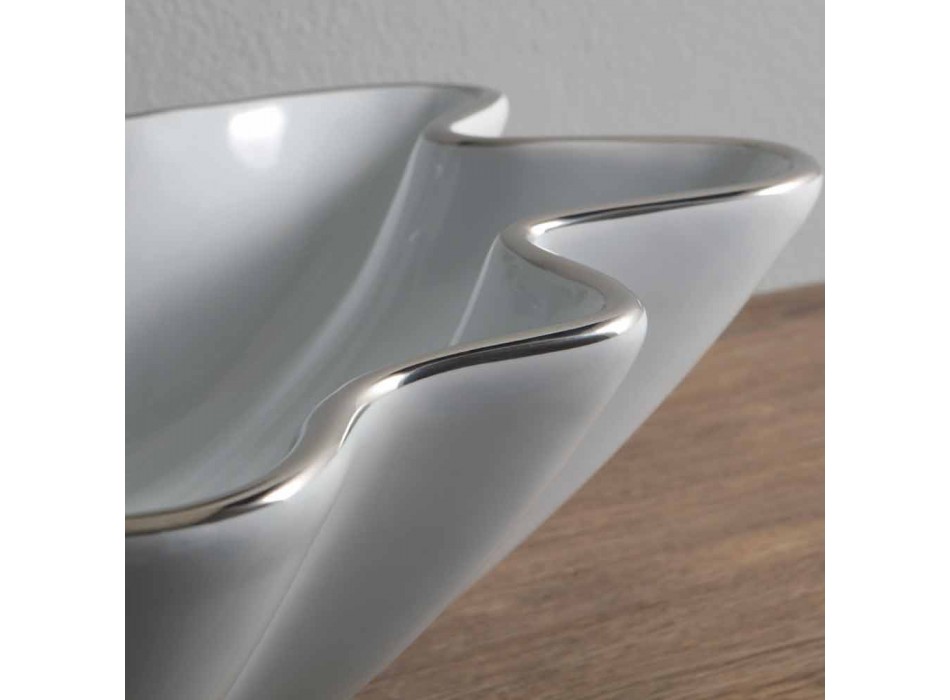 Modern countertop washbasin in white ceramic made in Italy Rayan Viadurini