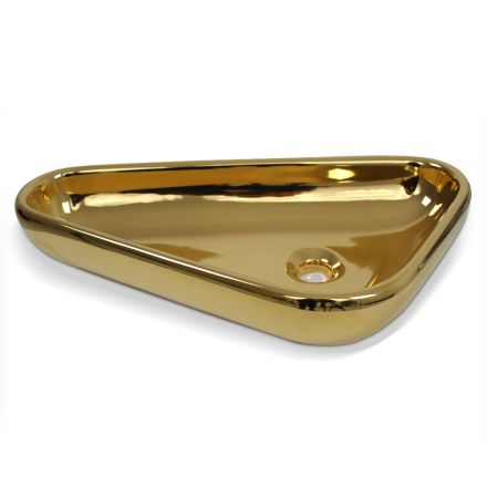 Modern countertop washbasin in gold ceramic made in Italy Sofia Viadurini