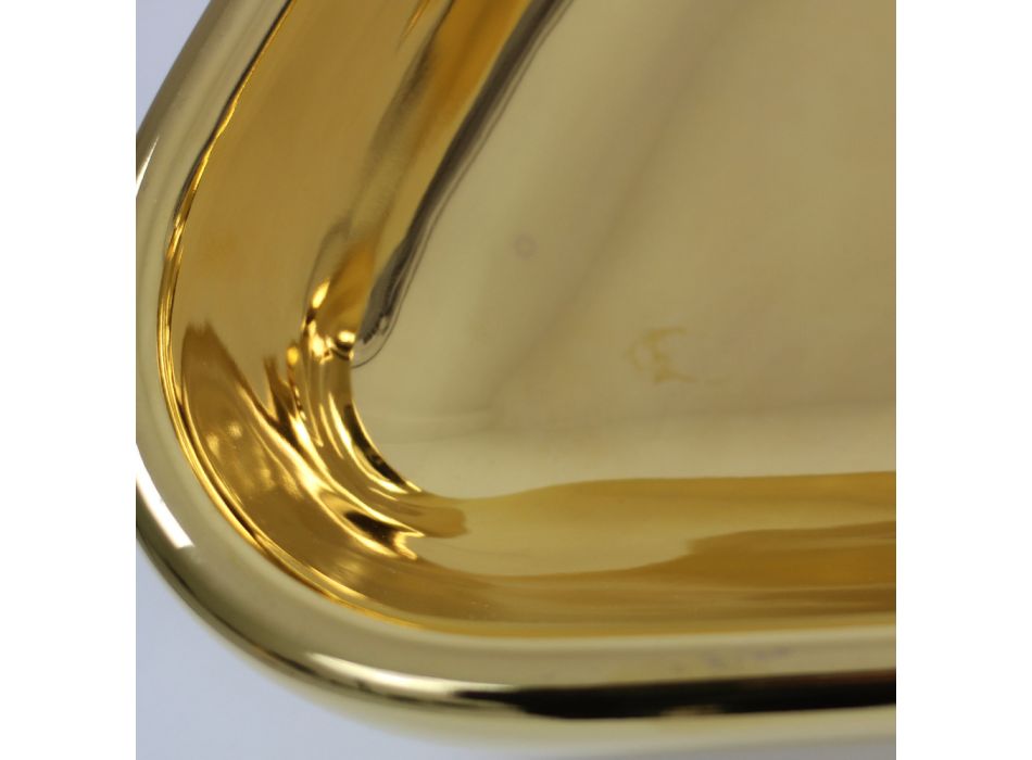 Modern countertop washbasin in gold ceramic made in Italy Sofia Viadurini