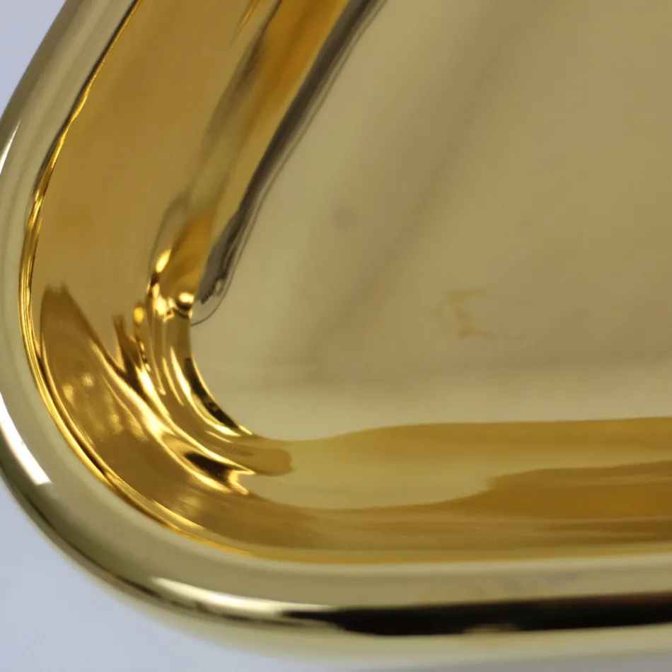 Modern countertop washbasin in gold ceramic made in Italy Sofia Viadurini