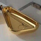 Modern countertop washbasin in gold ceramic made in Italy Sofia Viadurini