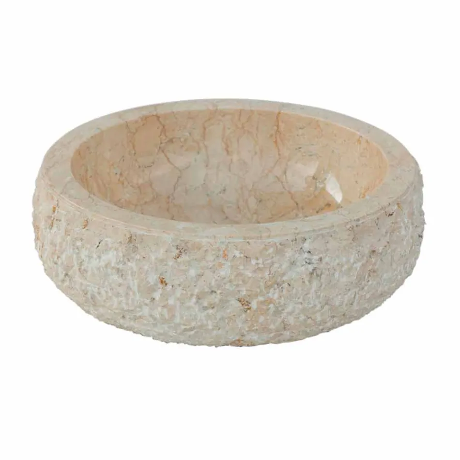 Modern countertop washbasin in white natural stone Lola, unique piece Viadurini