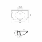 Modern Wall Washbasin with or without Legs, L90 cm in Avise Ceramic Viadurini