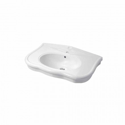 Modern Wall Washbasin with or without Legs, L90 cm in Avise Ceramic Viadurini