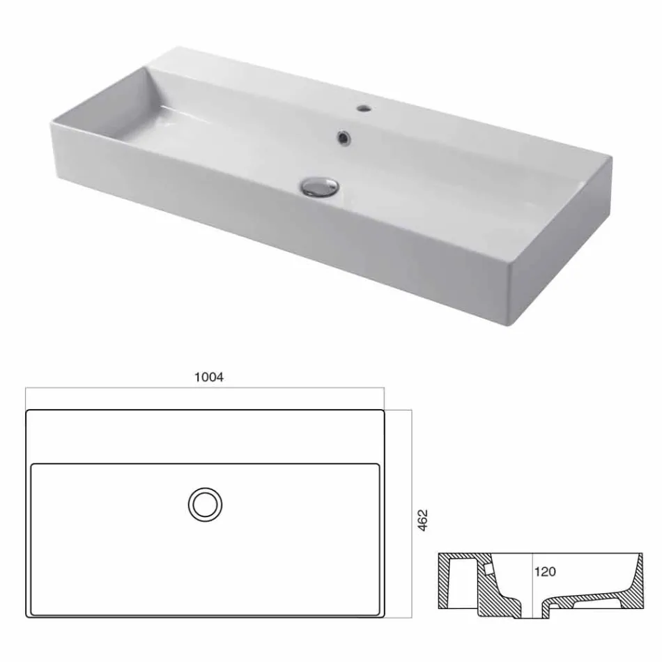 Single Hole Basin for Support or Wall in Coliviata Colivi Ceramic Viadurini