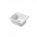 Single hole countertop and wall insert sink in colored ceramic Capri