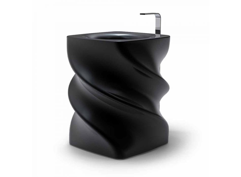 Black freestanding sink Twist modern design made in Italy Viadurini