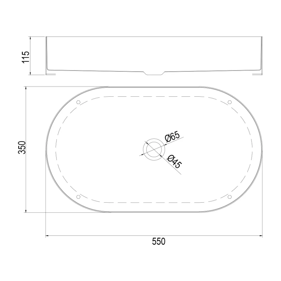 Oval Countertop Washbasin in Stainless Steel in Different Finishes - Anemone Viadurini