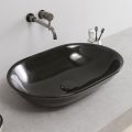Oval Countertop Washbasin in Glossy Ceramic L 58 cm Made in Italy - Nelly
