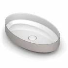 Oval ceramic counter top washbasin made in Italy, Yoel Viadurini