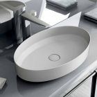 Oval ceramic counter top washbasin made in Italy, Yoel Viadurini
