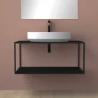 Oval ceramic counter top washbasin made in Italy, Yoel Viadurini