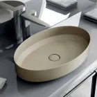 Oval ceramic counter top washbasin made in Italy, Yoel Viadurini