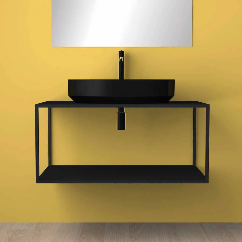 Oval ceramic counter top washbasin made in Italy, Yoel Viadurini