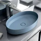Oval ceramic counter top washbasin made in Italy, Yoel Viadurini