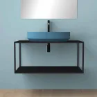 Oval ceramic counter top washbasin made in Italy, Yoel Viadurini