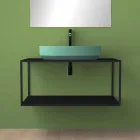Oval ceramic counter top washbasin made in Italy, Yoel Viadurini