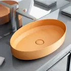 Oval ceramic counter top washbasin made in Italy, Yoel Viadurini