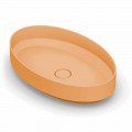 Design oval countertop sink in pottery made in Italy, Yoel