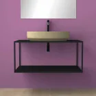 Oval ceramic counter top washbasin made in Italy, Yoel Viadurini