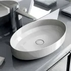 Oval ceramic counter top washbasin made in Italy, Yoel Viadurini