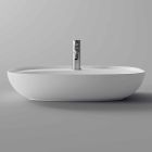 Oval Countertop Washbasin for Bathroom Design in Ceramic Made in Italy - Omarance Viadurini