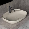 Oval Countertop Washbasin for Bathroom Design in Ceramic Made in Italy - Omarance