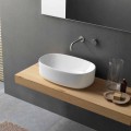 Oval Modern and Design Countertop Washbasin in White Ceramic - Ventori1