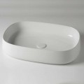 Oval Countertop Washbasin L 60 cm in Modern Ceramic Made in Italy - Cordino