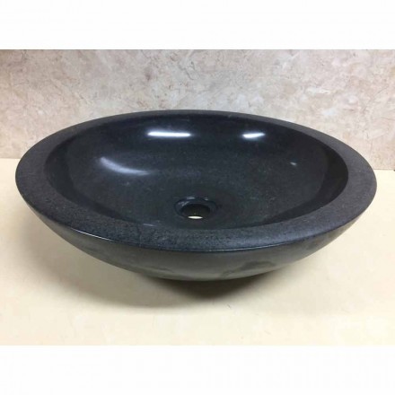 Design countertop washbasin in black Ziva natural stone Viadurini