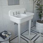 Ceramic Asymmetrical Bathroom Washbasin with Object Rest - Giusy Viadurini