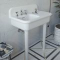 Ceramic Asymmetrical Bathroom Washbasin with Object Rest - Giusy