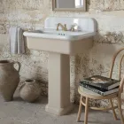 Rectangular Ceramic Bathroom Sink with Pedestal - Noah Viadurini