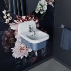 Rectangular Suspended Ceramic Bathroom Washbasin - Elodie Viadurini