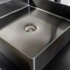 Square countertop washbasin in stainless steel in different finishes - Calendula Viadurini