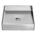 Square countertop washbasin in stainless steel in different finishes - Calendula