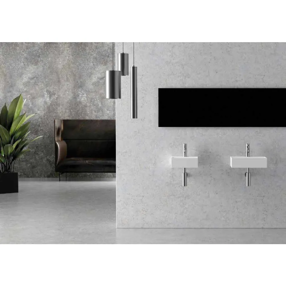 Square or Rectangular Modern Design Ceramic Wash Basin Made in Italy - Act Viadurini
