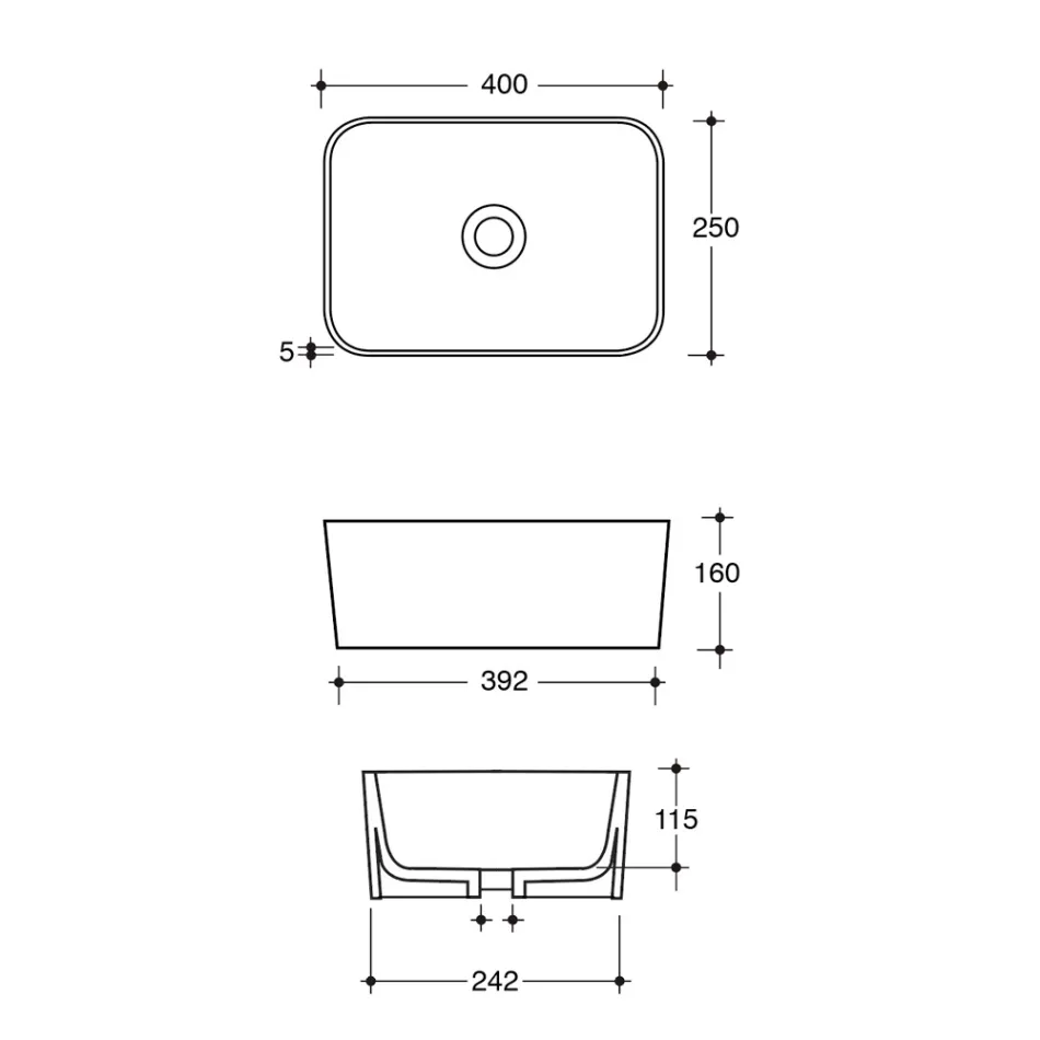 Washbasin Made of Ceramic Available in Different Colors Made in Italy - Basket Viadurini