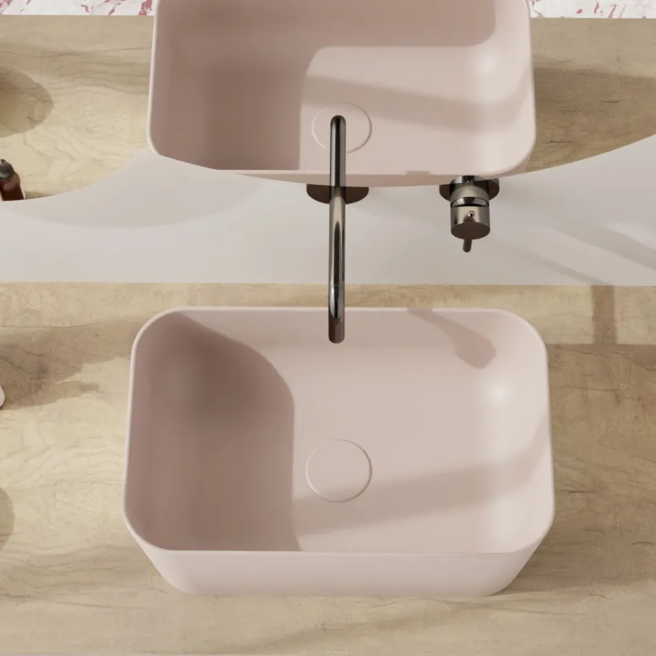 Washbasin Made of Ceramic Available in Different Colors Made in Italy - Basket Viadurini