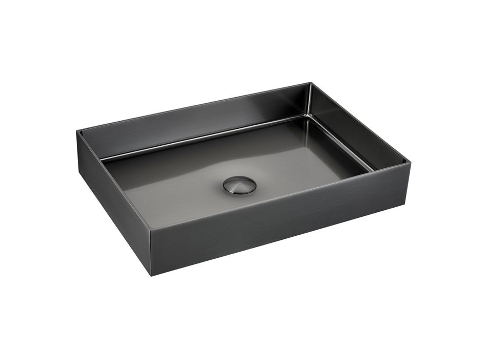 Rectangular Countertop Washbasin in Stainless Steel in Different Finishes - Camellia Viadurini