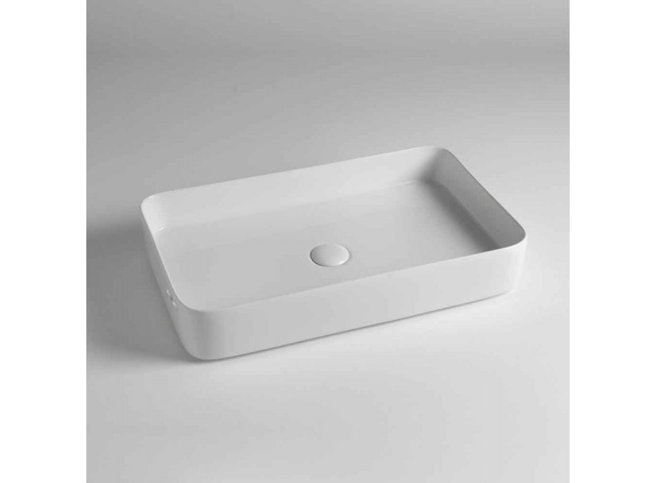 Rectangular Countertop Washbasin in Colored Ceramic Made in Italy - Dable Viadurini