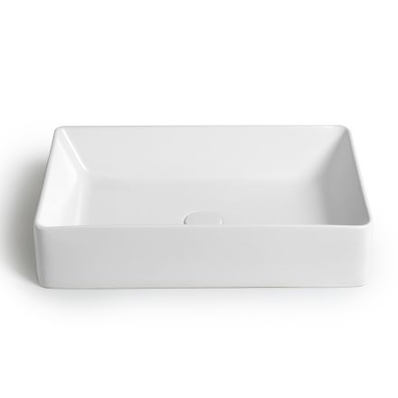 Rectangular Countertop Washbasin L 50 cm in Ceramic Made in Italy - Rotolino Viadurini
