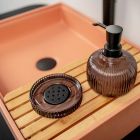 Rectangular Countertop Washbasin Made of Mali Orange Terrazzo - Azalea Viadurini