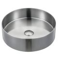 Round countertop washbasin in stainless steel in different finishes - Fiordaliso