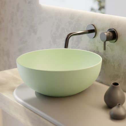 Round countertop washbasin in colored ceramic L 40 cm - Chicco Viadurini