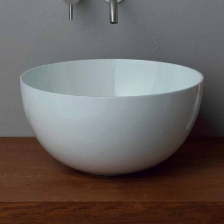 Modern design round ceramic countertop washbasin Star Round 40 cm Viadurini