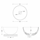 Modern design round ceramic countertop washbasin Star Round 40 cm Viadurini