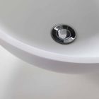 Round Countertop Washbasin in Resin Optic White Finish - Circle Viadurini