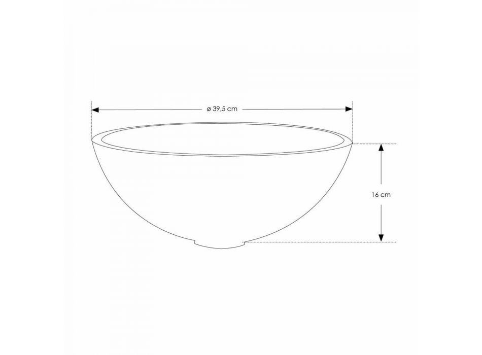 Round Countertop Washbasin in Resin Optic White Finish - Circle Viadurini
