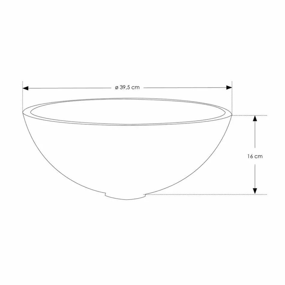 Round Countertop Washbasin in Resin Optic White Finish - Circle Viadurini